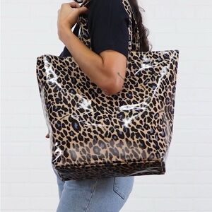 Consuela Brown and Black Leopard Print Tote
